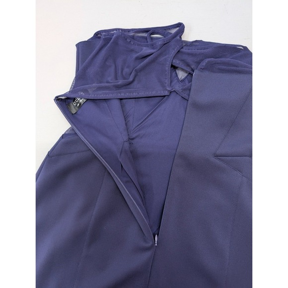 Guess Dress Women's 10 Royal Blue Bodycon Mesh Sheer Top Cut Out Party Cocktail - Picture 3 of 16